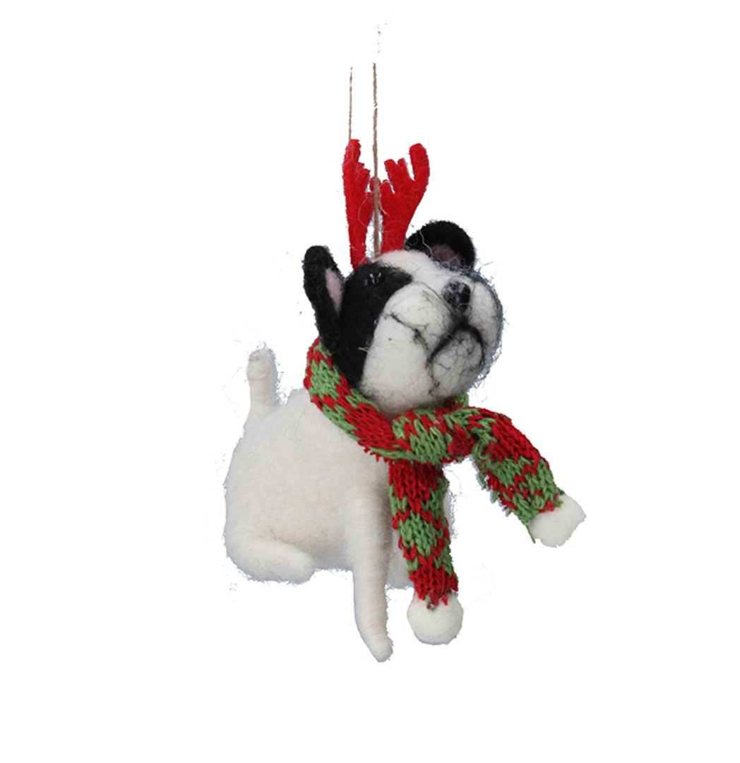 Wool Dog with Antlers 12cm image 0