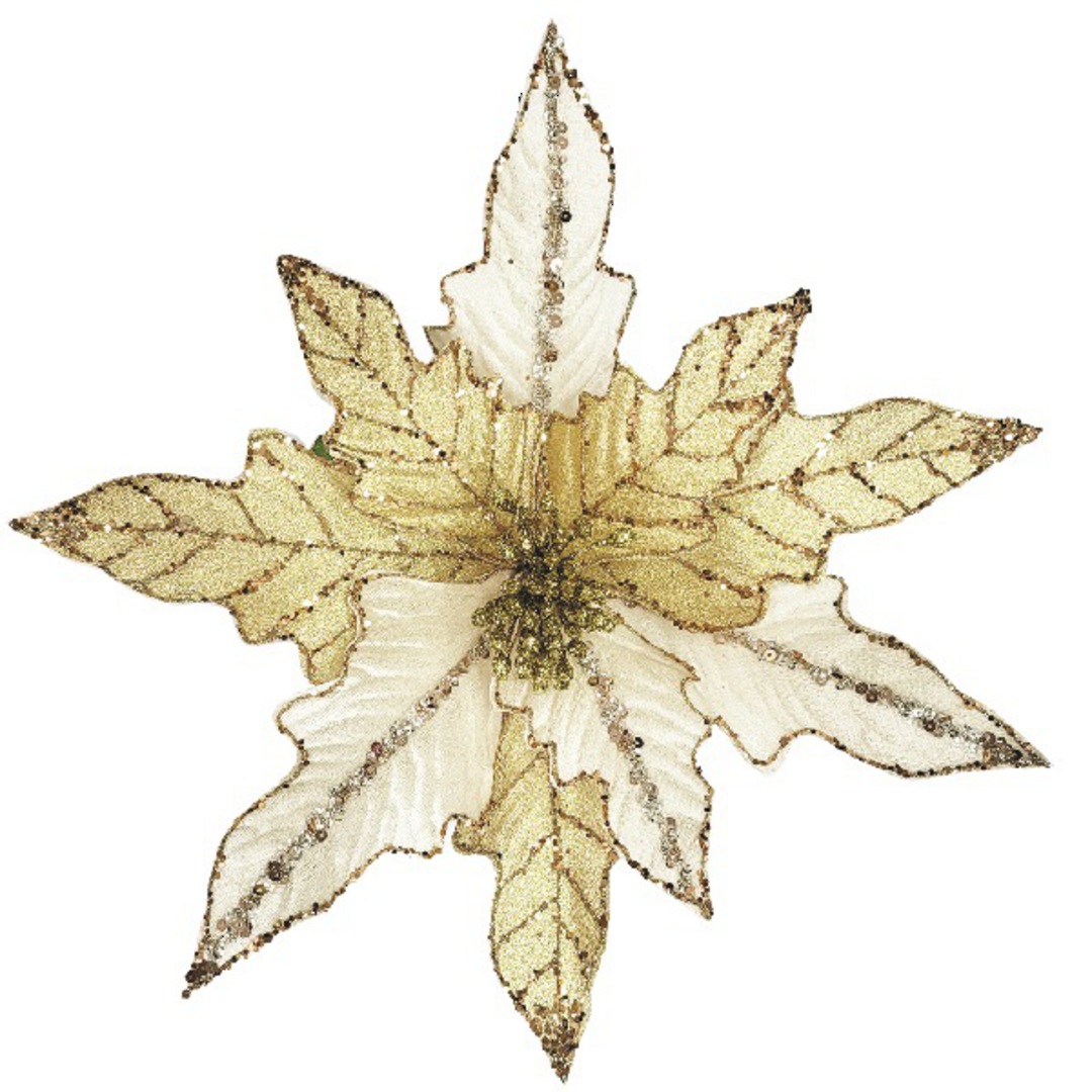 Maxi Gold Poinsettia Clip 38cm image 0