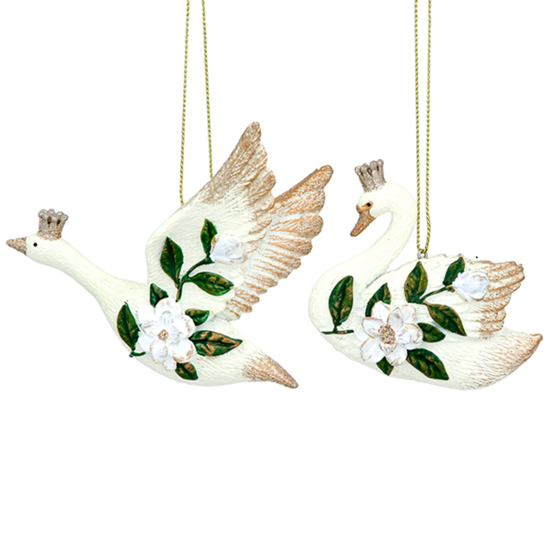 Resin Magnolia Cream Swan 9cm image 0