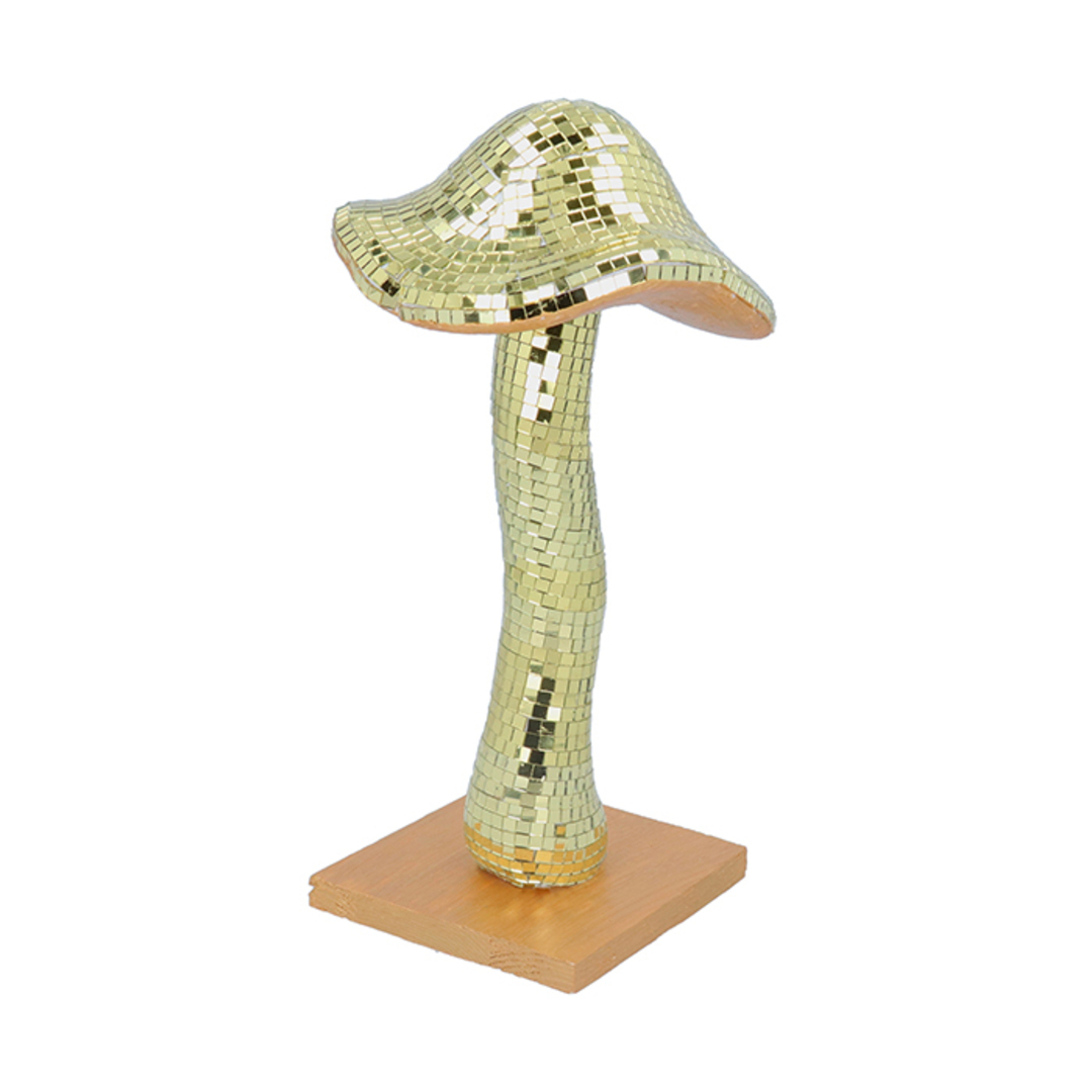 INDENT - Large Skinny Mirror Mushroom, Gold 30cm image 0