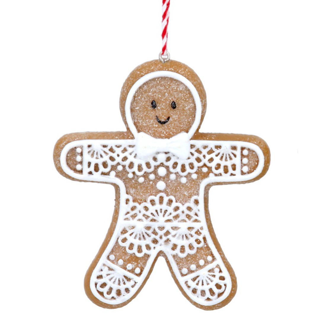 Resin Noel Gingerbread Man 8cm, Lace *ETA NOV image 0