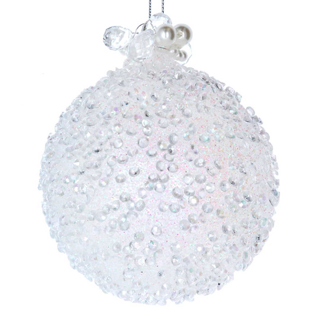 Glass Ball White, Glass Beads 8cm image 0