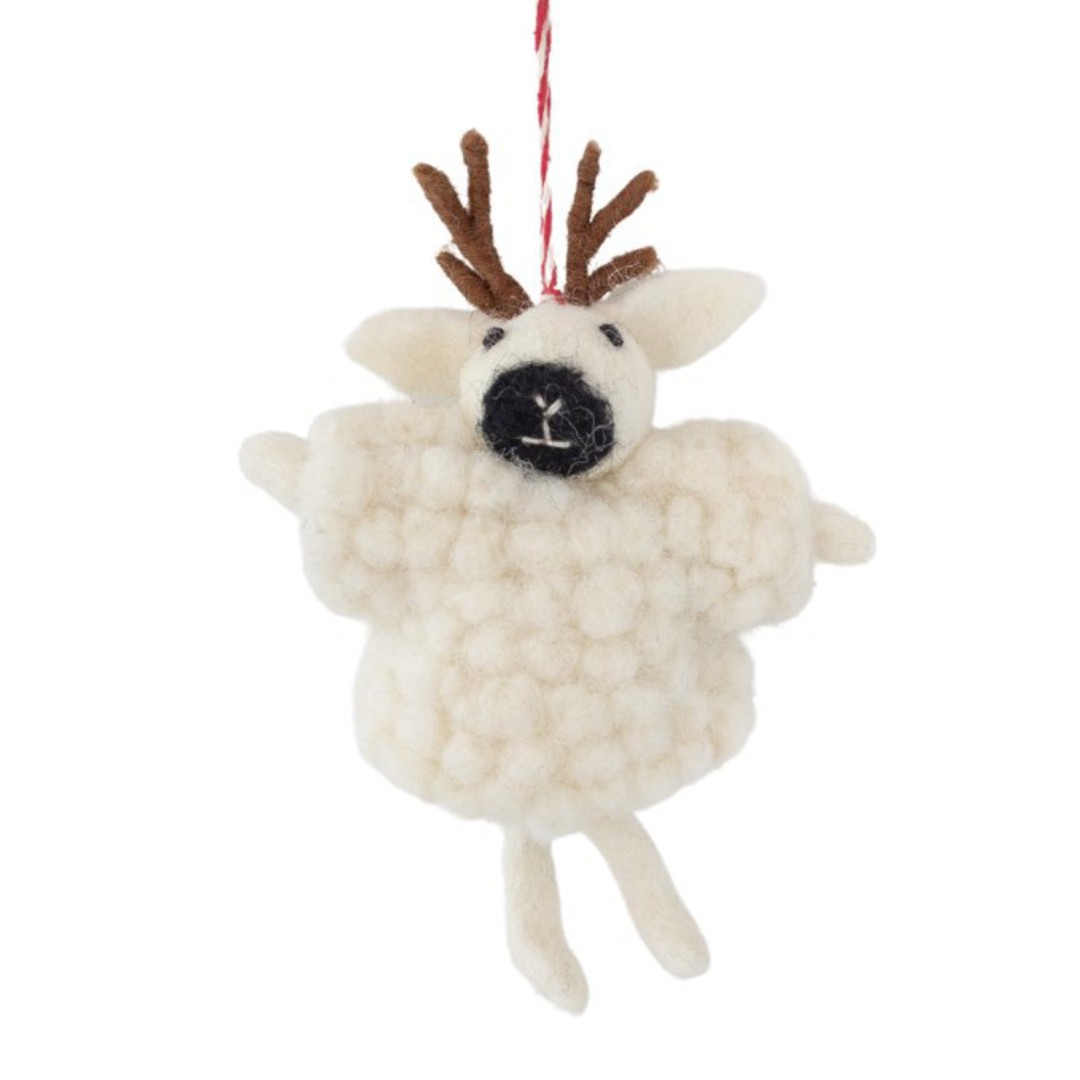 NZ Wool, Woolly Sheep with Antlers 12cm image 0