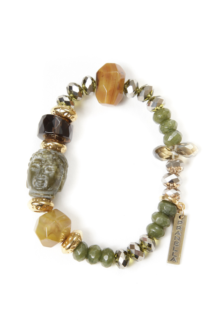Bracelet, Agate Natural Colour Beads, with Buddah image 0