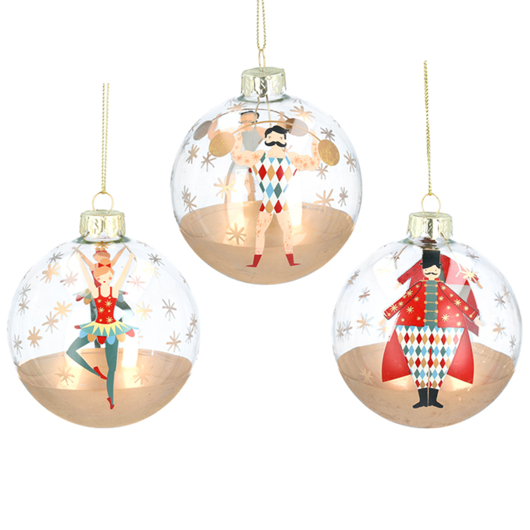 Glass Ball Clear, Circus Characters 8cm image 0