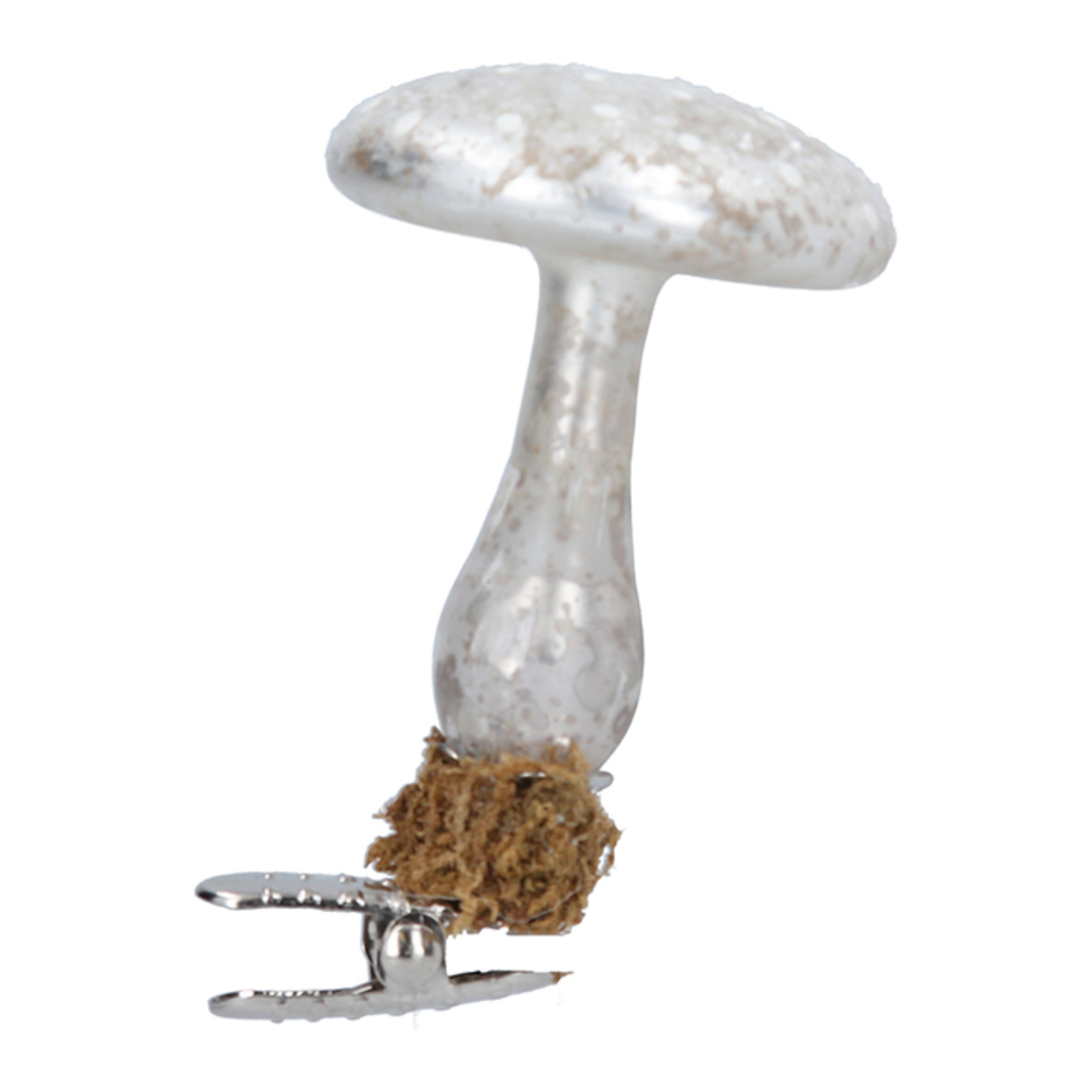 Glass Toadstool Silver Clip 8cm image 0