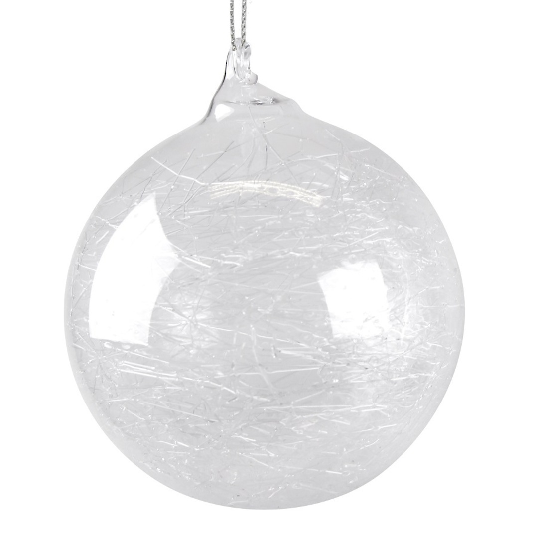 Glass Ball Clear, Glass Shreds Inside 8cm *ETA NOV image 0