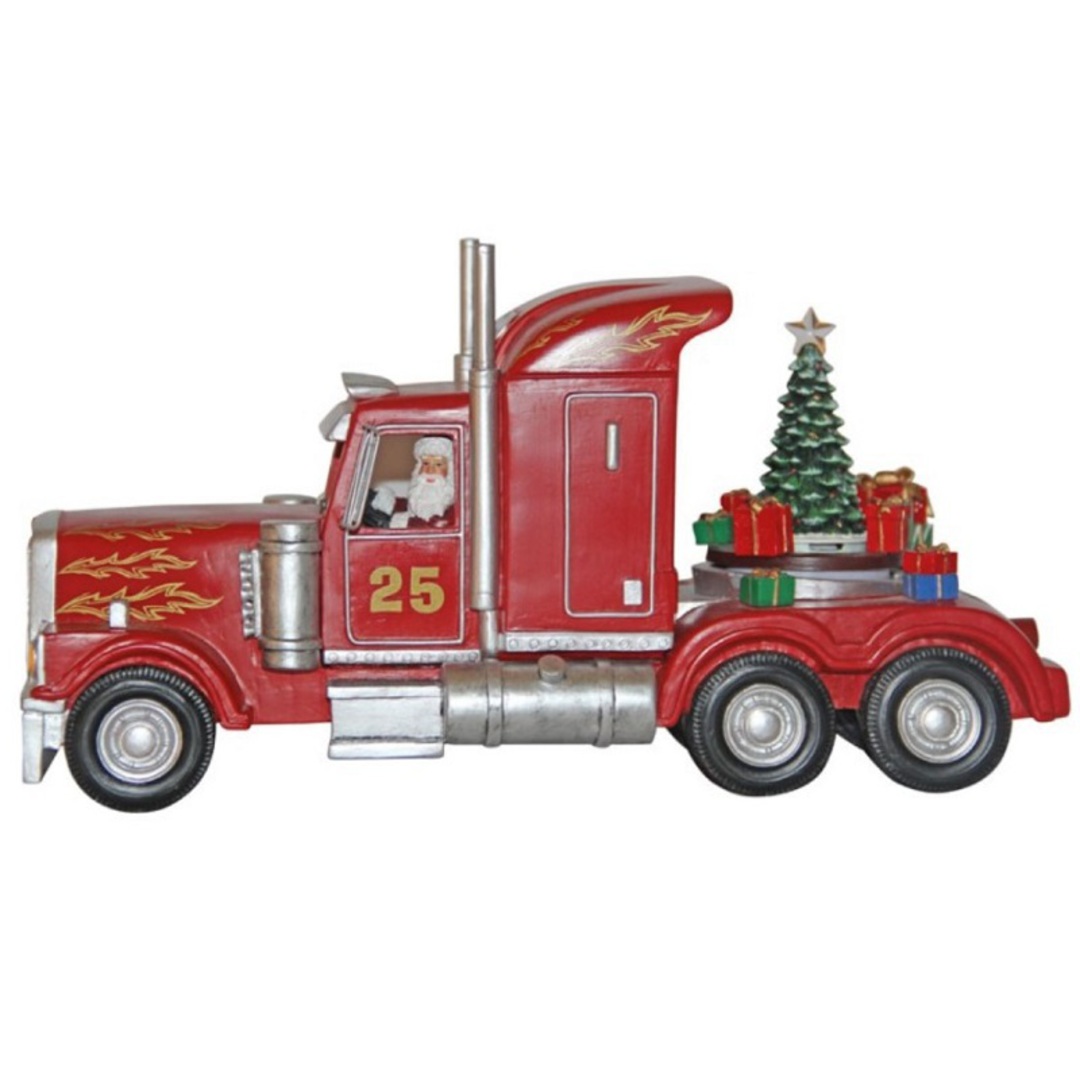 Music Box, Santa in a Big Rig Truck 31cm image 0