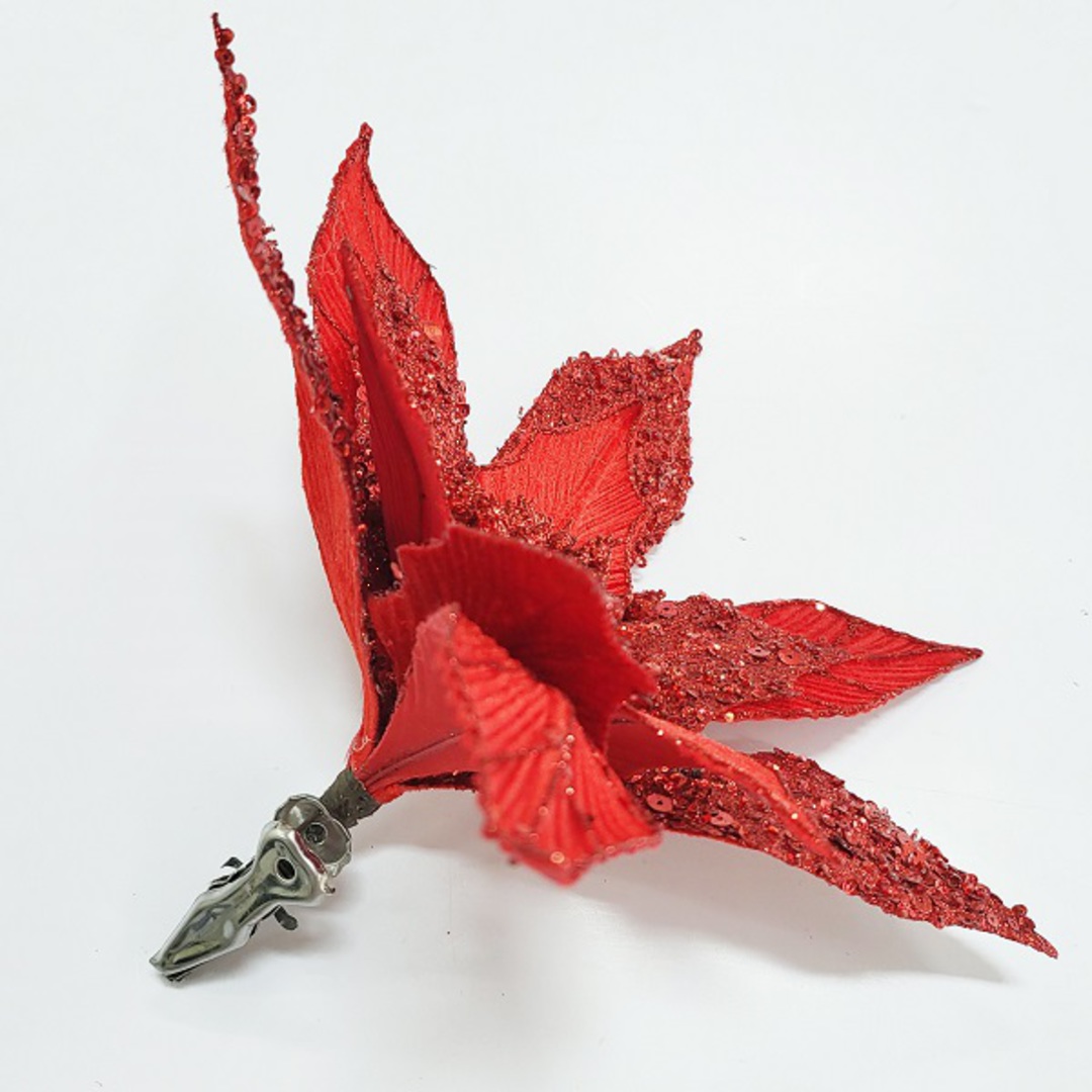 Maxi Red Poinsettia Clip 28cm image 1