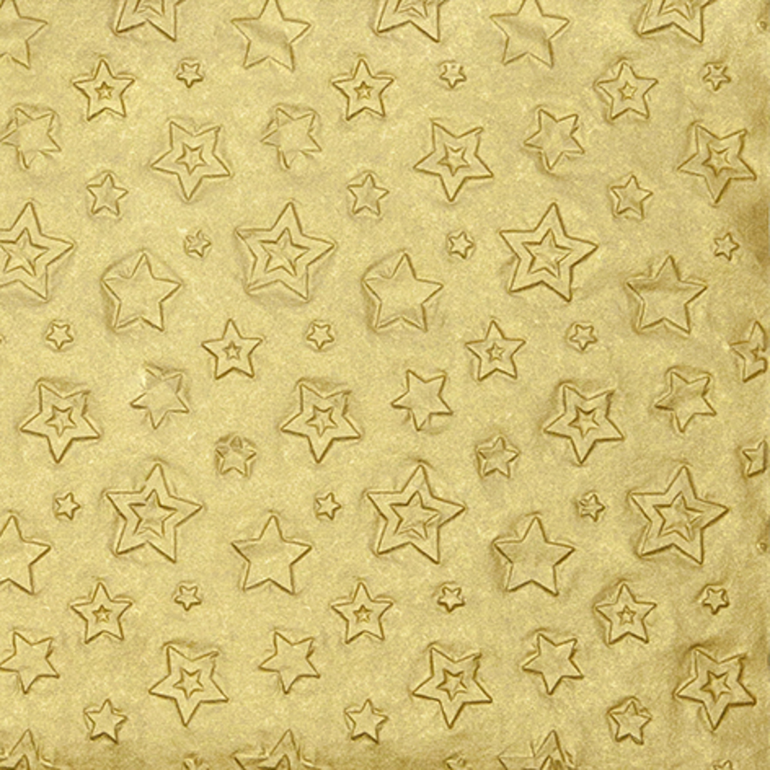 Embossed Paper Napkins 33cm, Gold Stars image 0