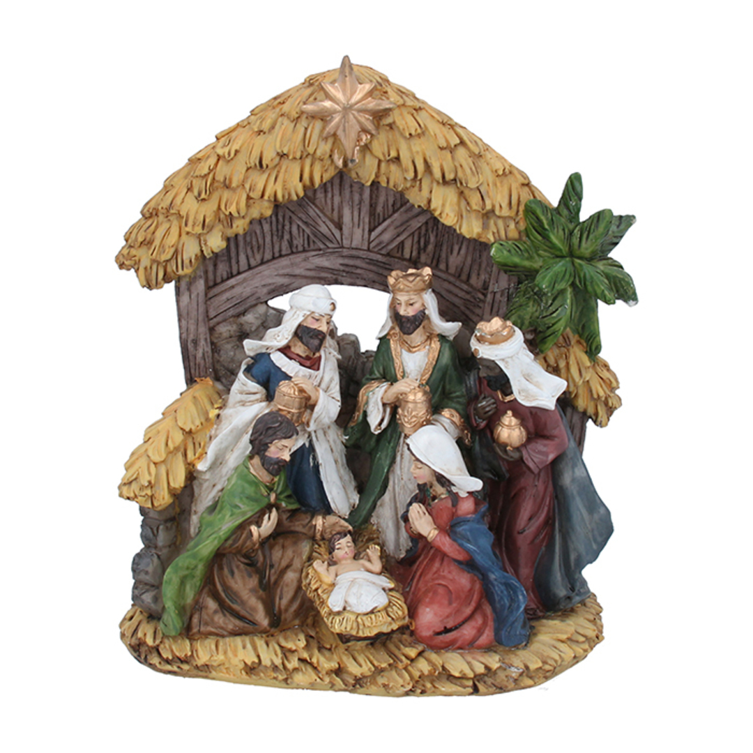 INDENT - Resin Nativity Stable Scene 22x18x9cm image 0