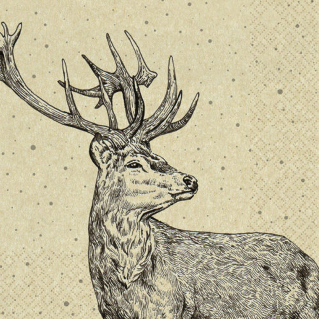 Eco Paper Napkins 33cm, Proud Deer image 0