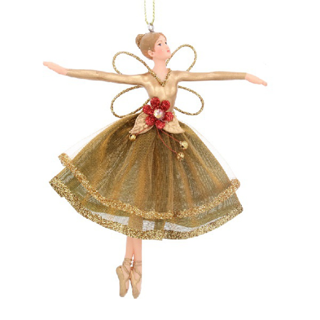 Resin Fabric Dancing Fairy, Gold 13cm *ETA NOV image 0