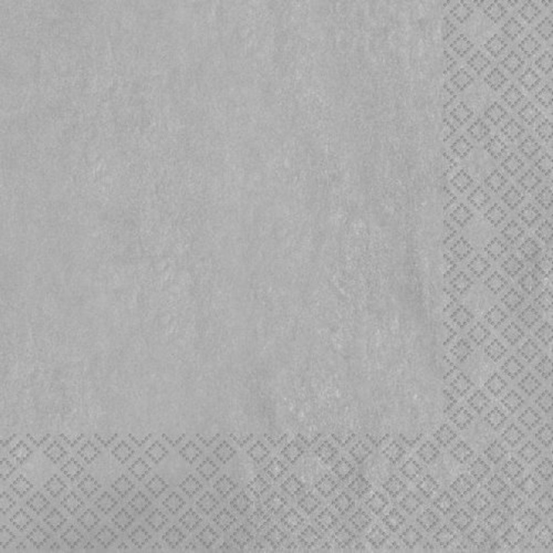 Dinner Paper Napkins 40cm, Uni Silver image 0