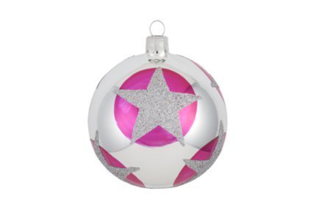 Glass Ball, Pink with Star image 0