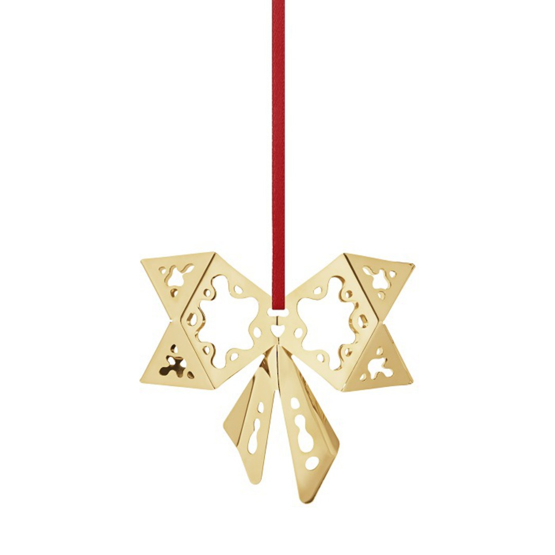 Georg Jensen Holiday Ornament, Bow, Gold 2022 image 0