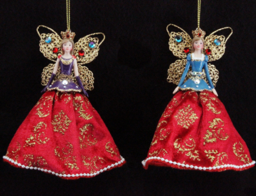 Hanging Regal Angel Jewelled/Fabric Sml image 0