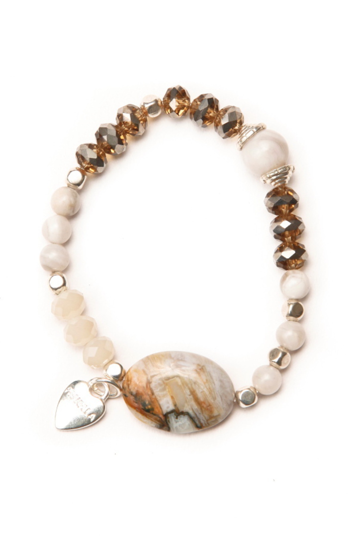Bracelet, Agate Natural Colour Beads, Opt 2 image 0