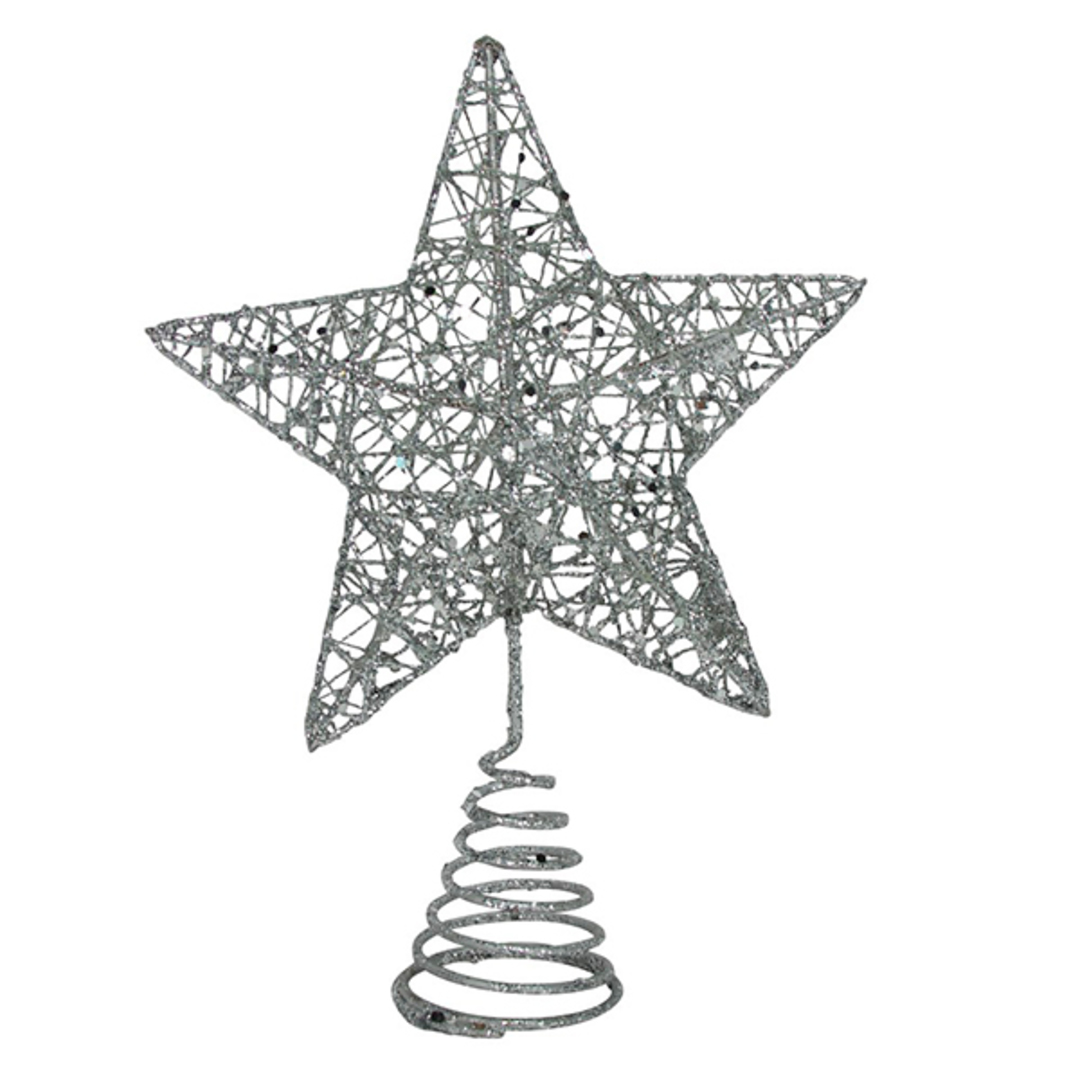 Silver Wire Mesh Star Topper 20cm image 0