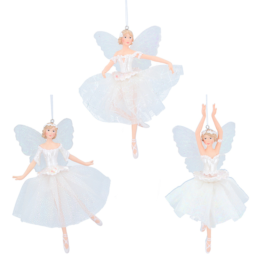 Resin Fabric White Ballerina Fairy 18cm image 0