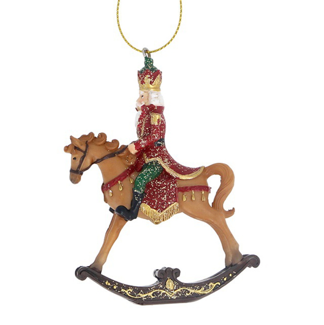 Resin Nutcracker Soldier on Rocking Horse 10cm *ETA NOV image 0