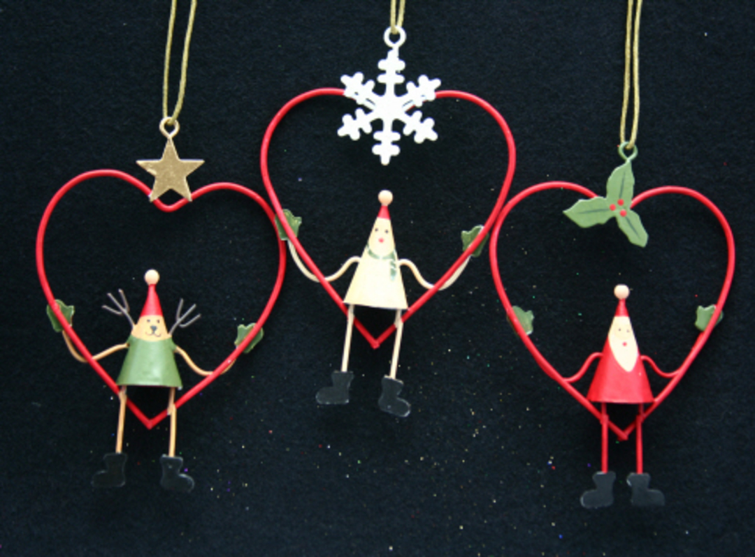 Metal Hanging Characters in Wire Heart 10cm image 0