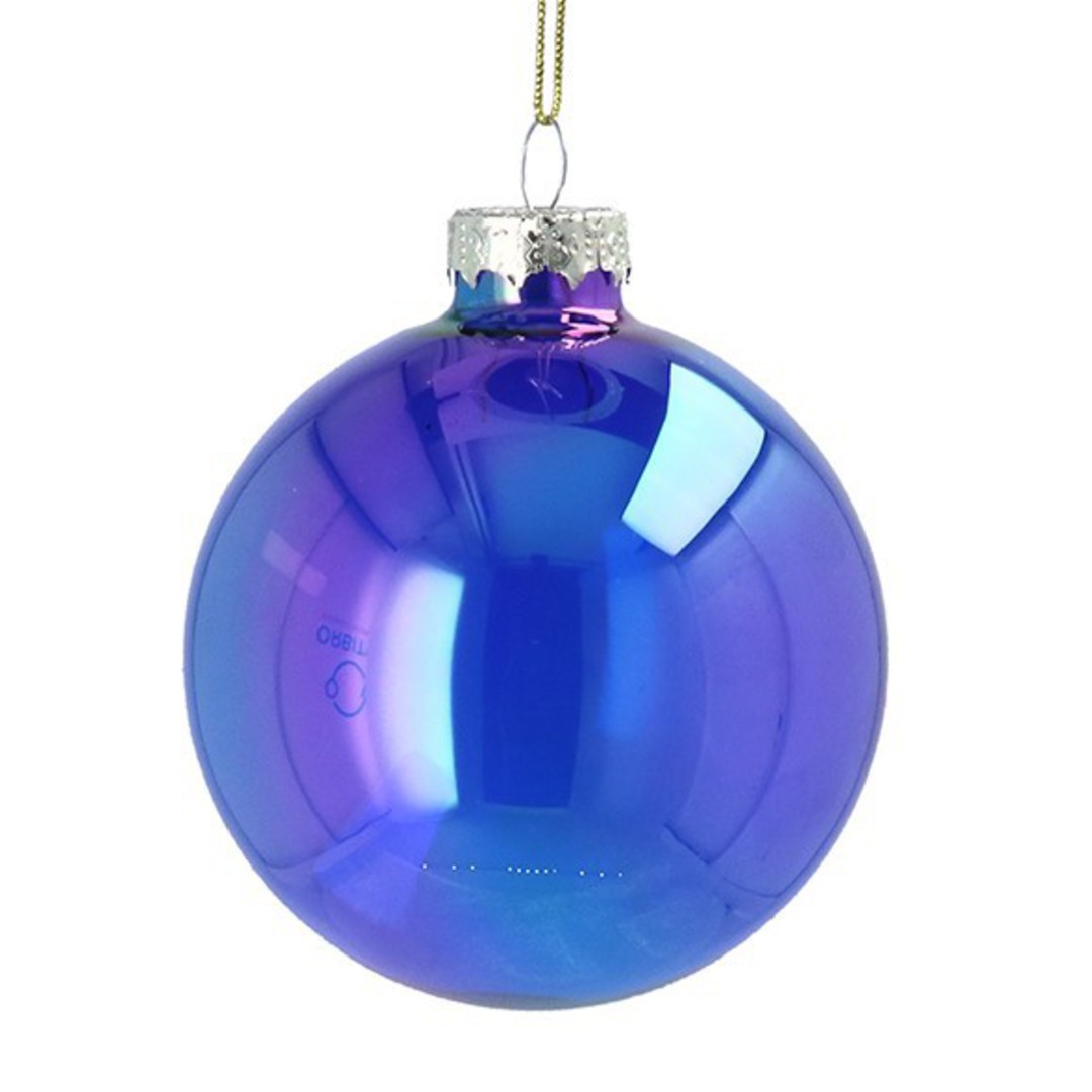 INDENT - Pack 24, Large Glass Ball Blue, Lustre 8cm image 0