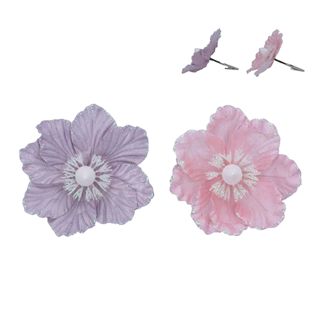 INDENT - Pack 24, Pink & Lilac Magnolia Clip 15cm image 0