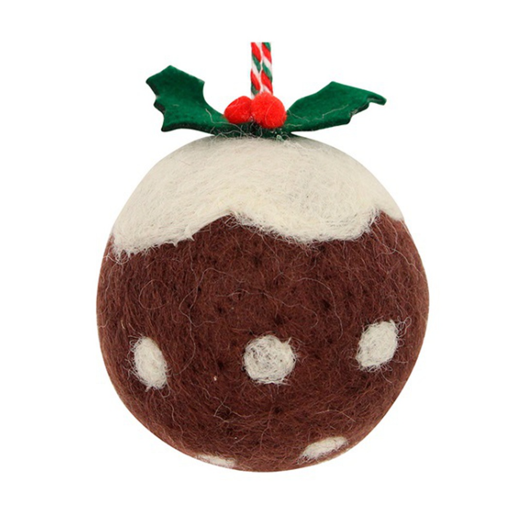 Wool Christmas Pudding 6cm *ETA NOV image 0