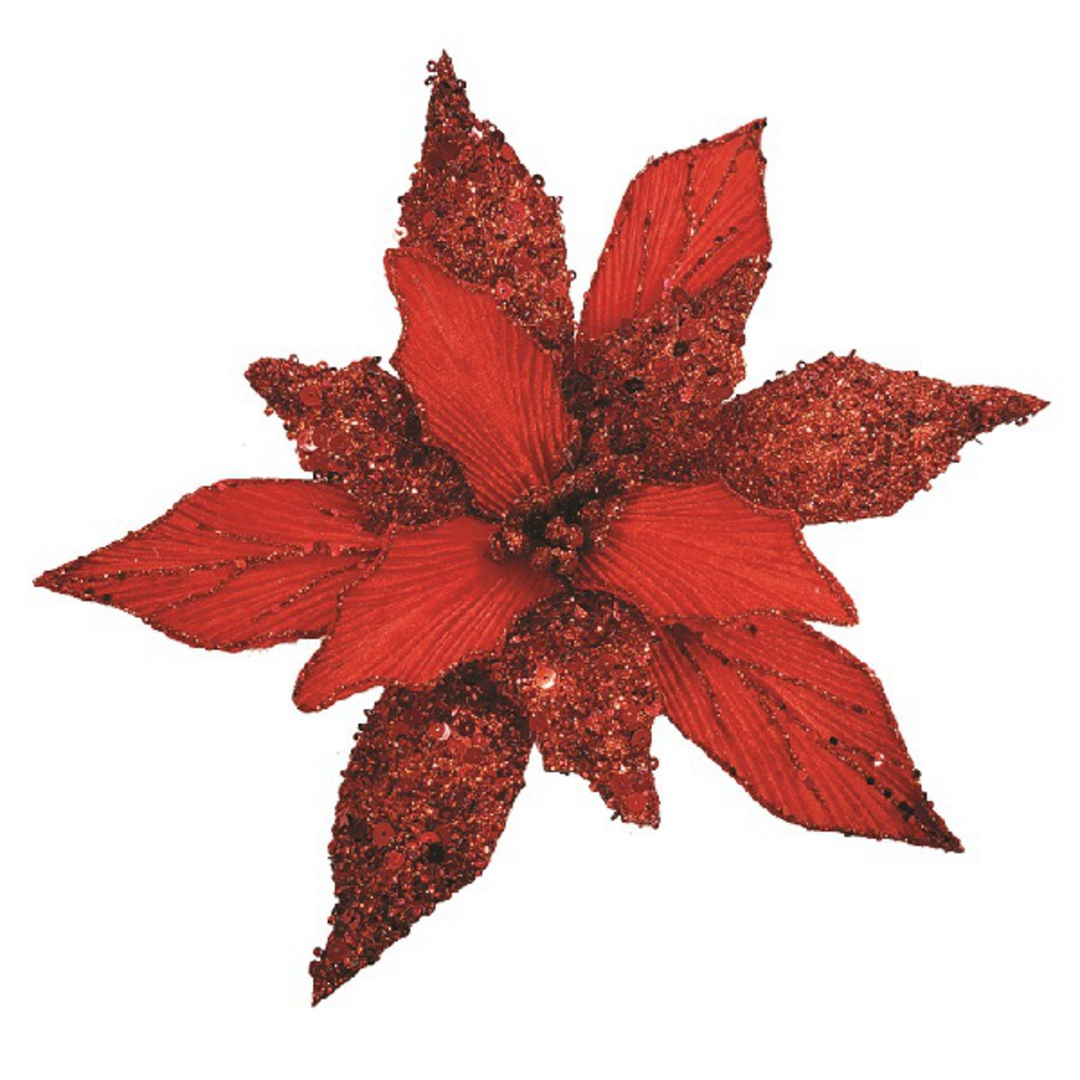 Maxi Red Poinsettia Clip 28cm image 0