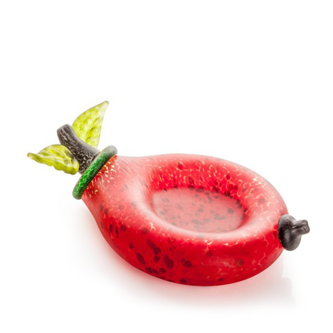 Artglass Apple Fruit Bowl. Red image 0