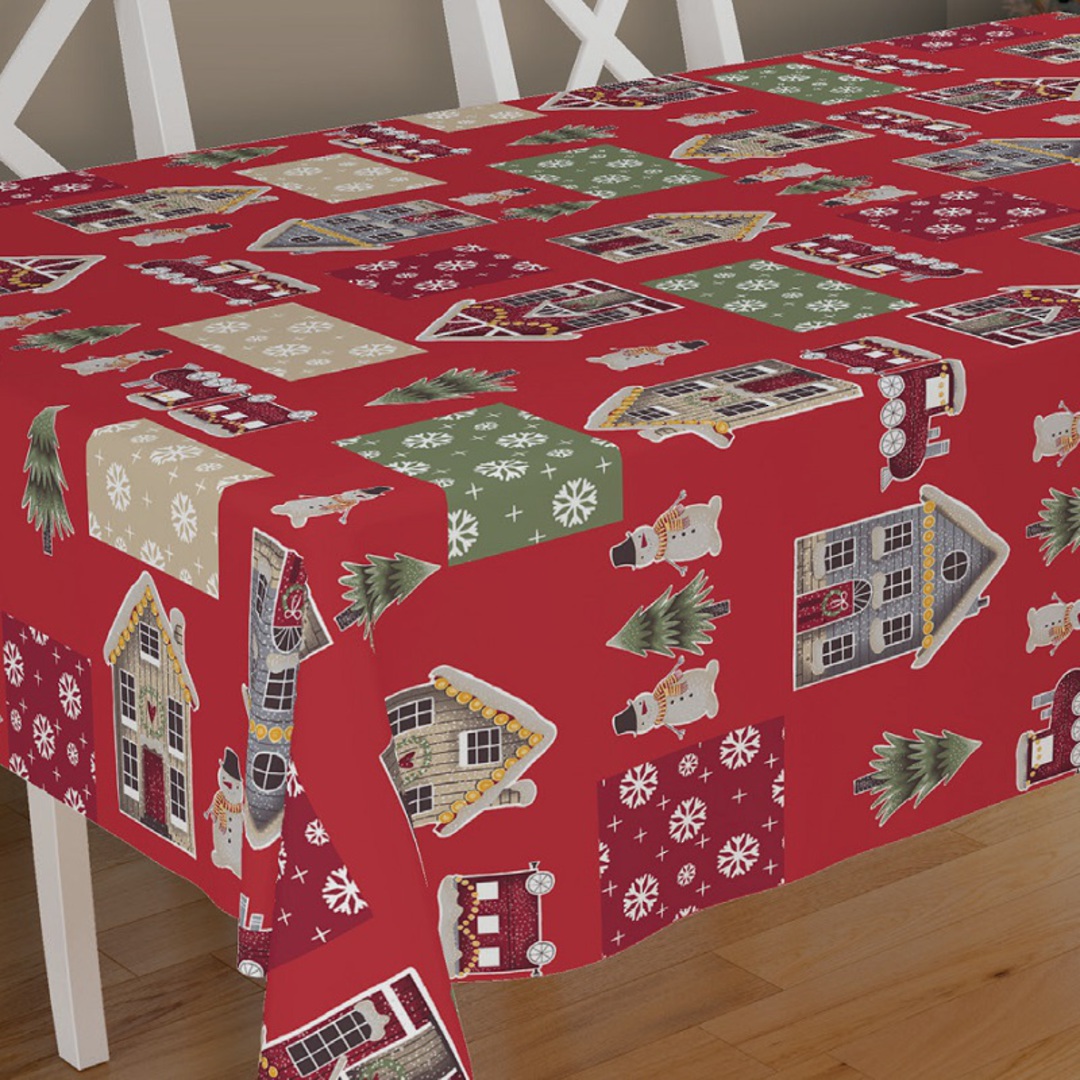 Tablecloth, Xmas Chalet Red image 1