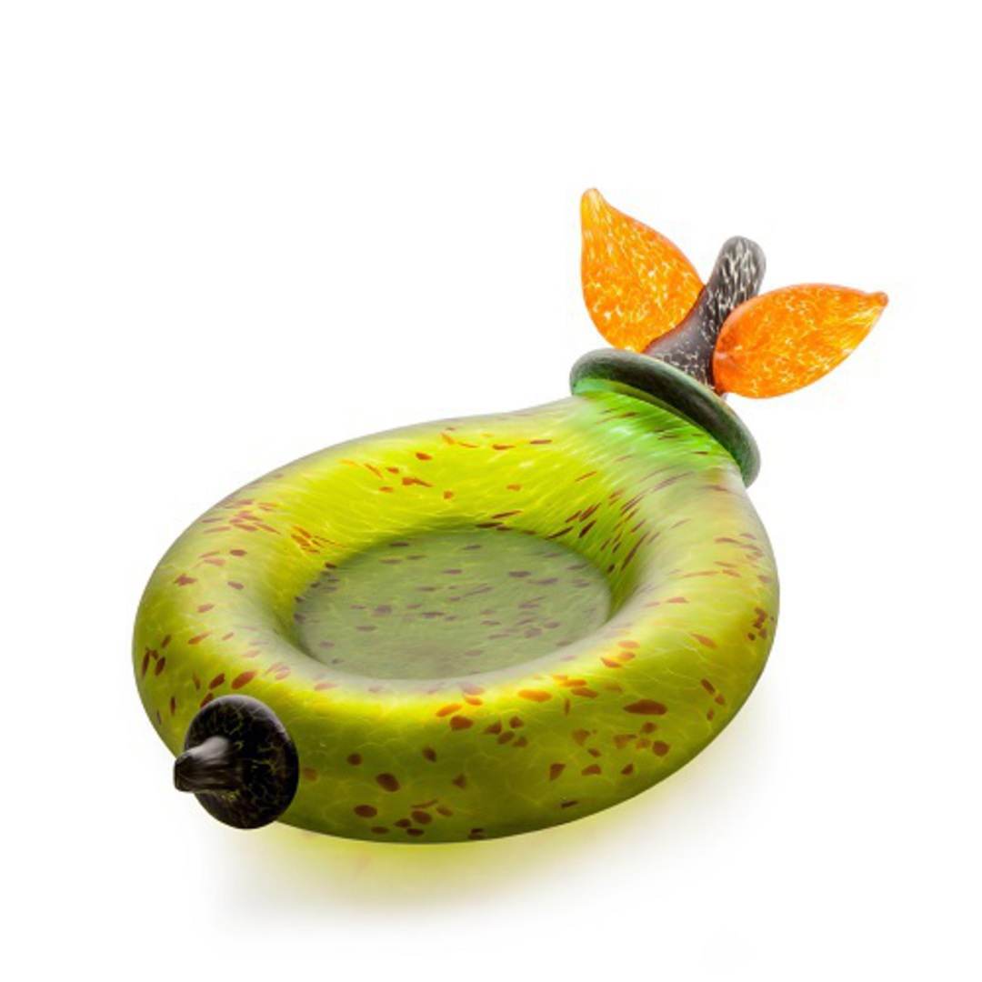 Artglass Apple Fruit Bowl. Green image 0