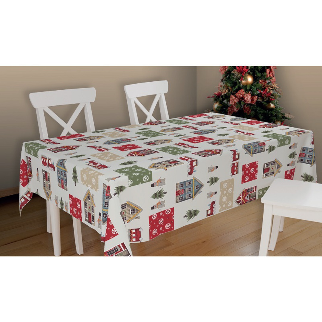 Tablecloth, Xmas Chalet White image 0
