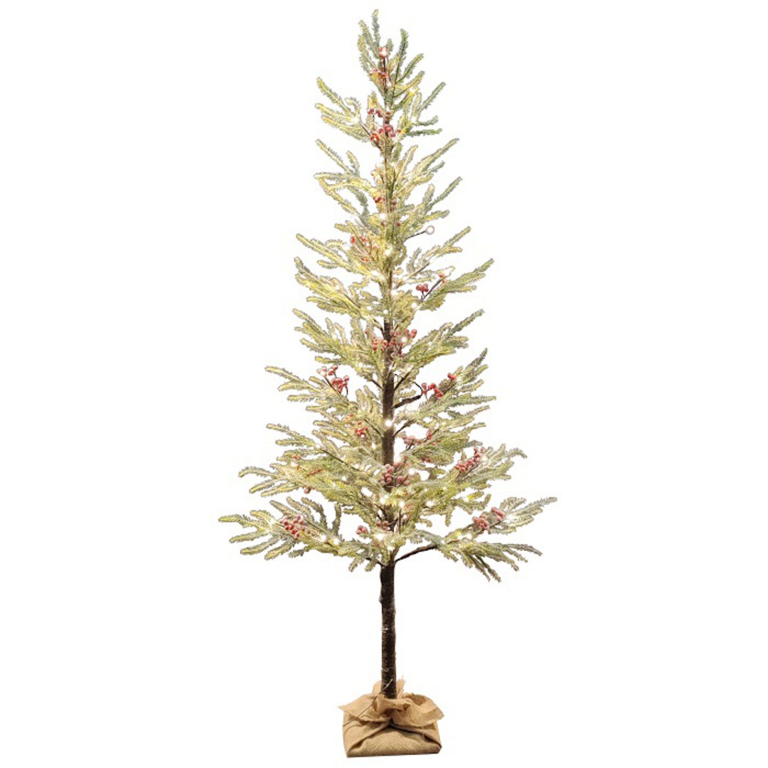 Icy Fir Tree Red Berry 1.8mtr, 84 LED Lights image 0