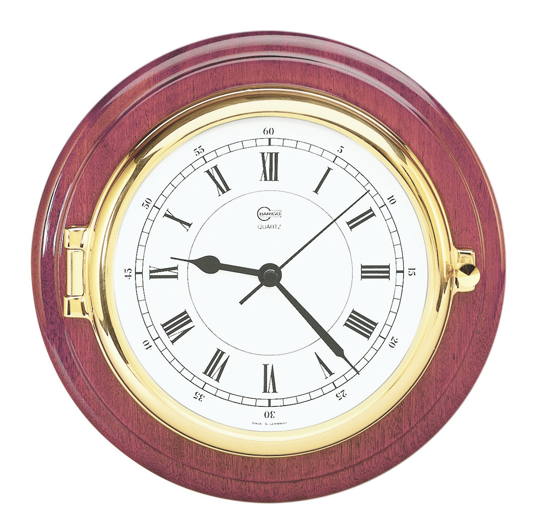 BM Marine Clock Mahognay & Brass image 0