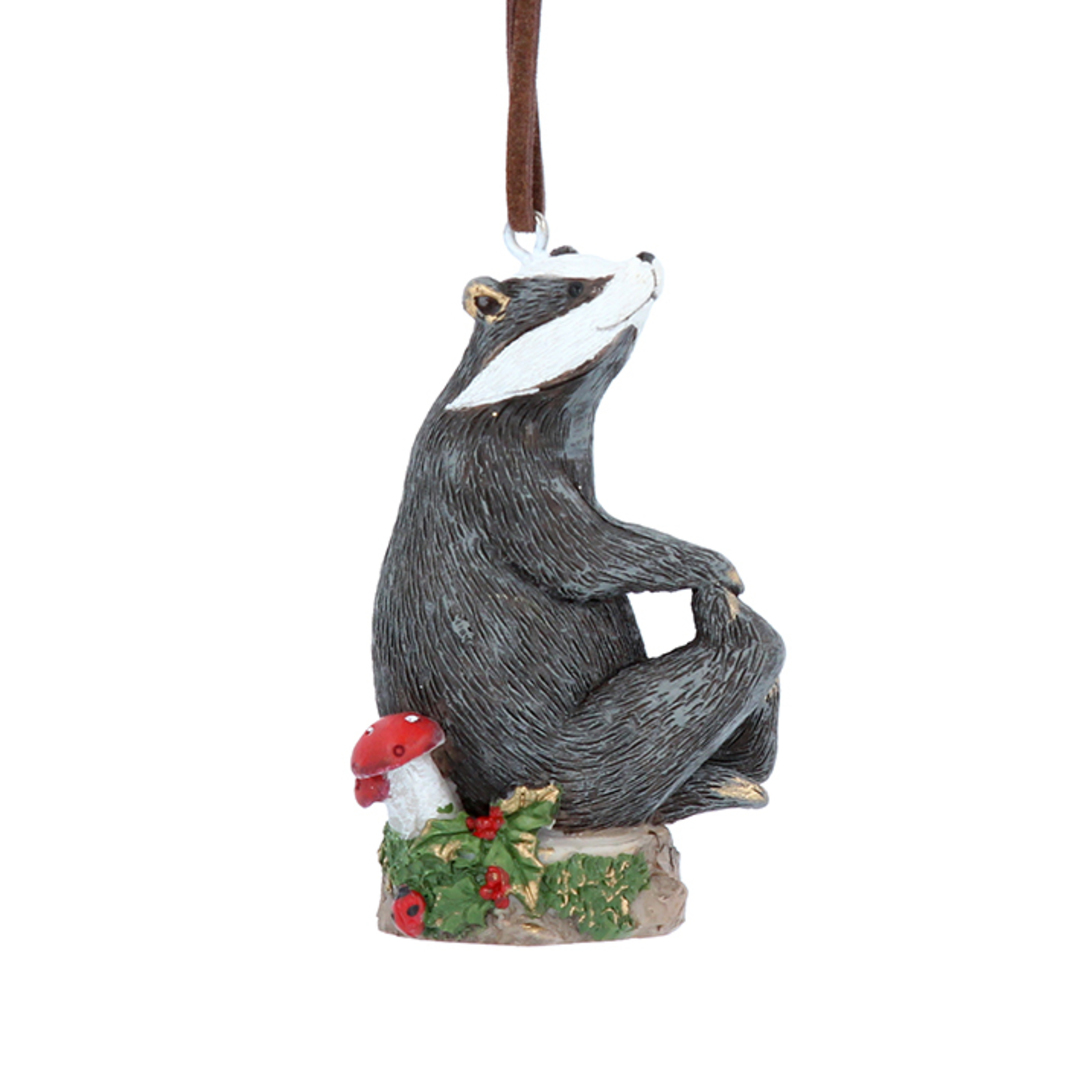 Resin Badger with Toadstools 6cm image 0