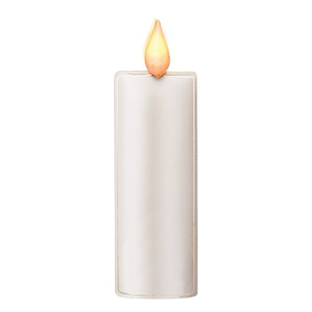 LED Flame White Candle Window Sticker image 0