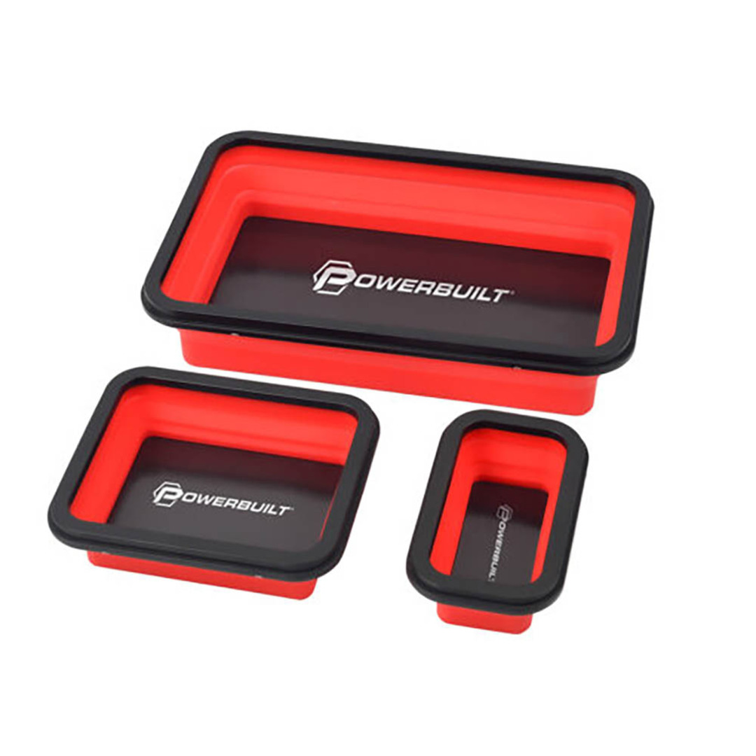 Powerbuilt Magnetic Collapsible tray 3pc set image 0
