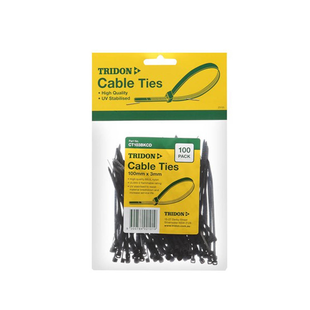 Tridon Cable Ties 8mm x 400mm Black 100 pack image 0