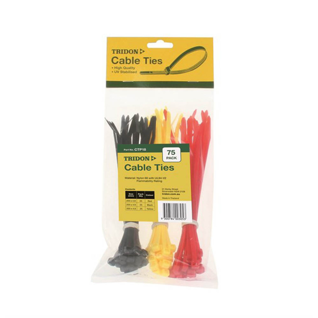 Tridon Cable Ties Assorted 75 pack image 0