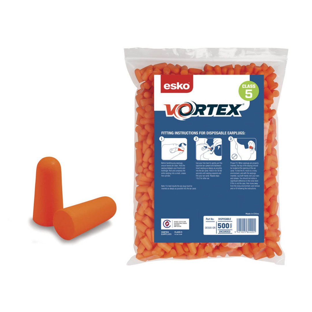 Esko Vortex Orange Earplugs 500pcs Bag image 0