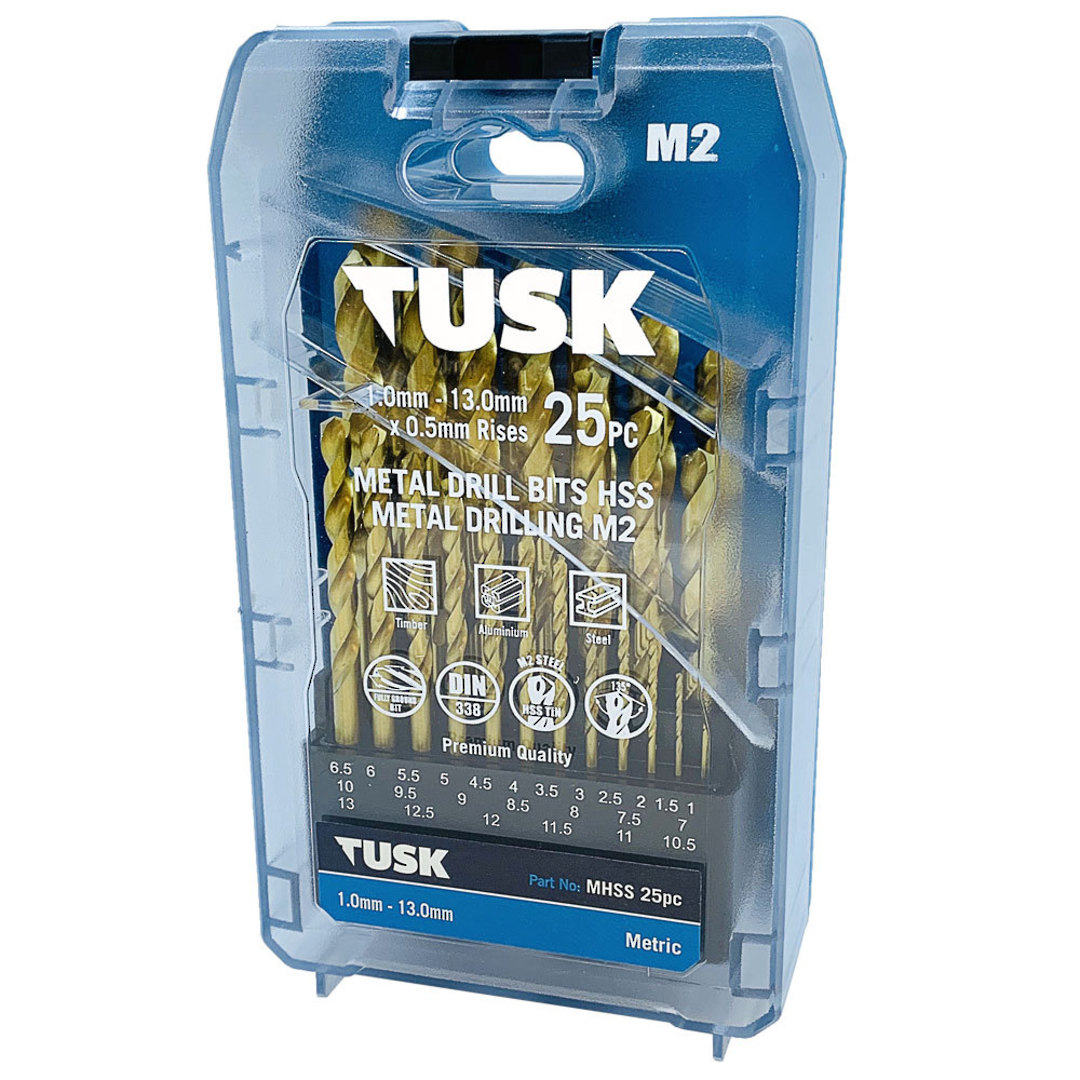 Tusk 25pc HSS Tin Coated Drill Set image 0