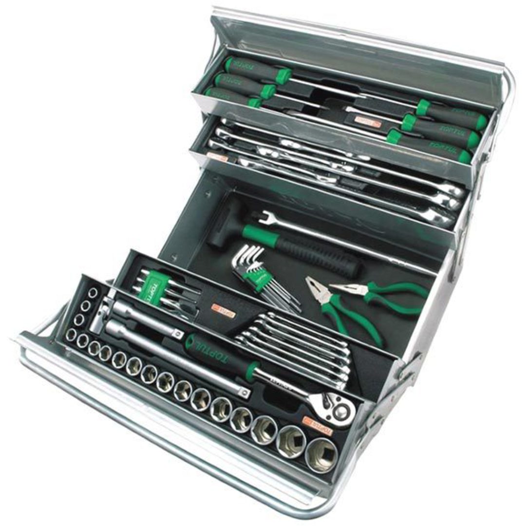 TopTul 63pc Tool Kit in Cantilever box image 0