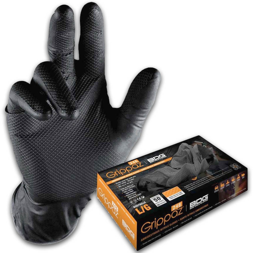 Grippaz Nitrile glove Black Med image 0