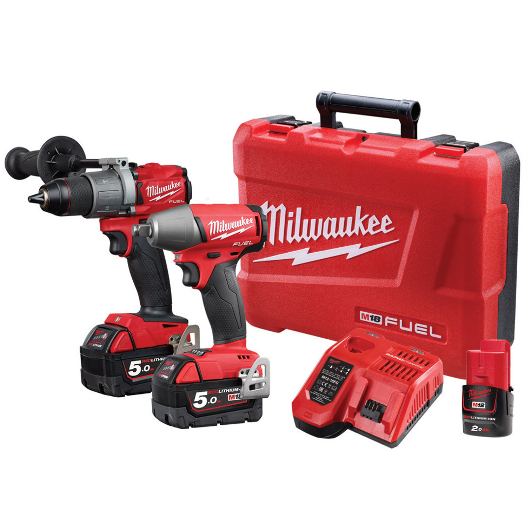 Milwaukee M18FPP2C2-502C 2pc Drill/Wrench Fuel Power Pack image 0