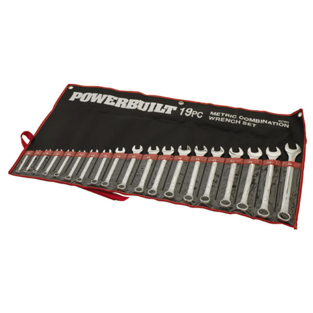 Powerbuilt 19pc Metric Ring and Open End Spanner Set image 0