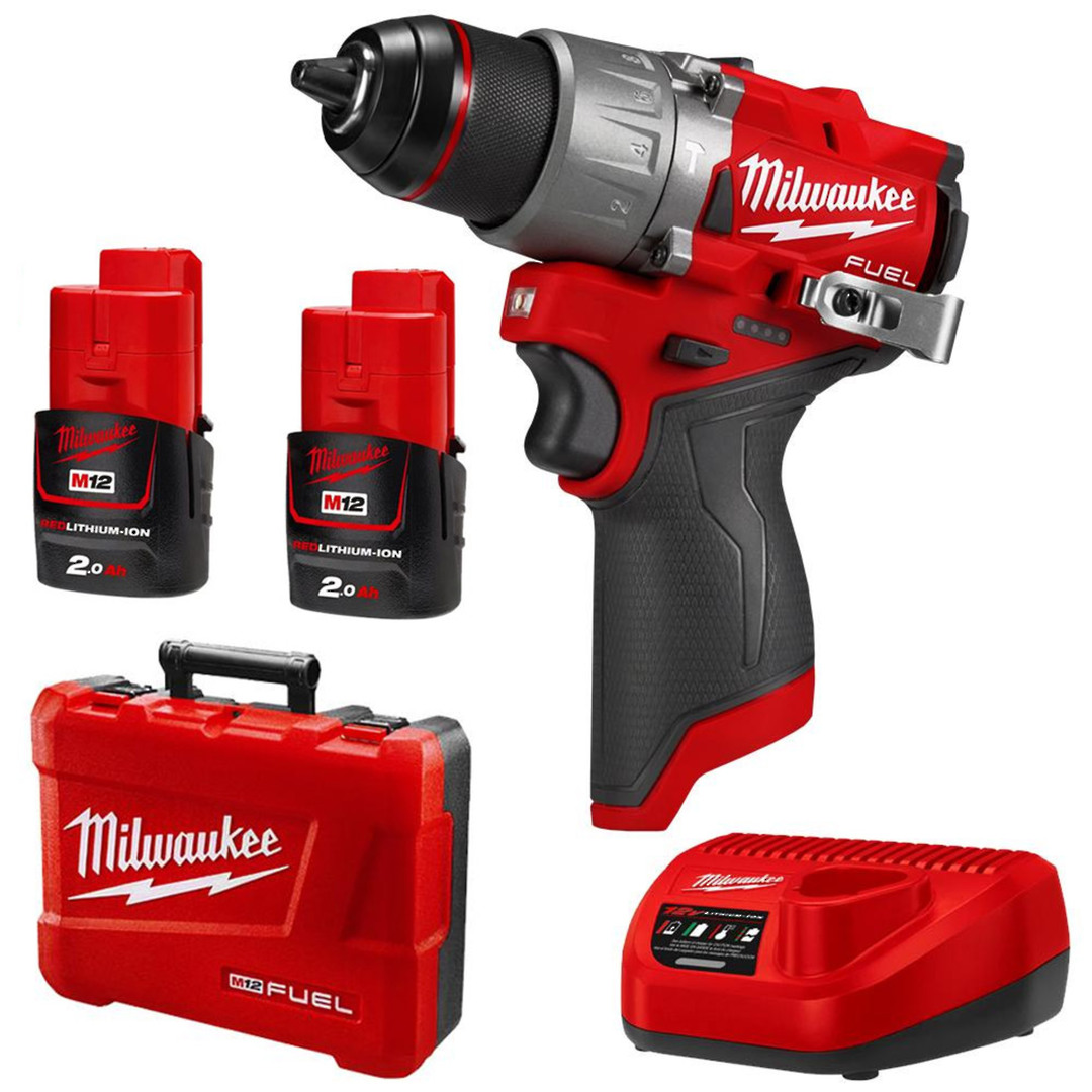 Milwaukee M12FPD-2202C FUEL Hammer Drill Kit image 0