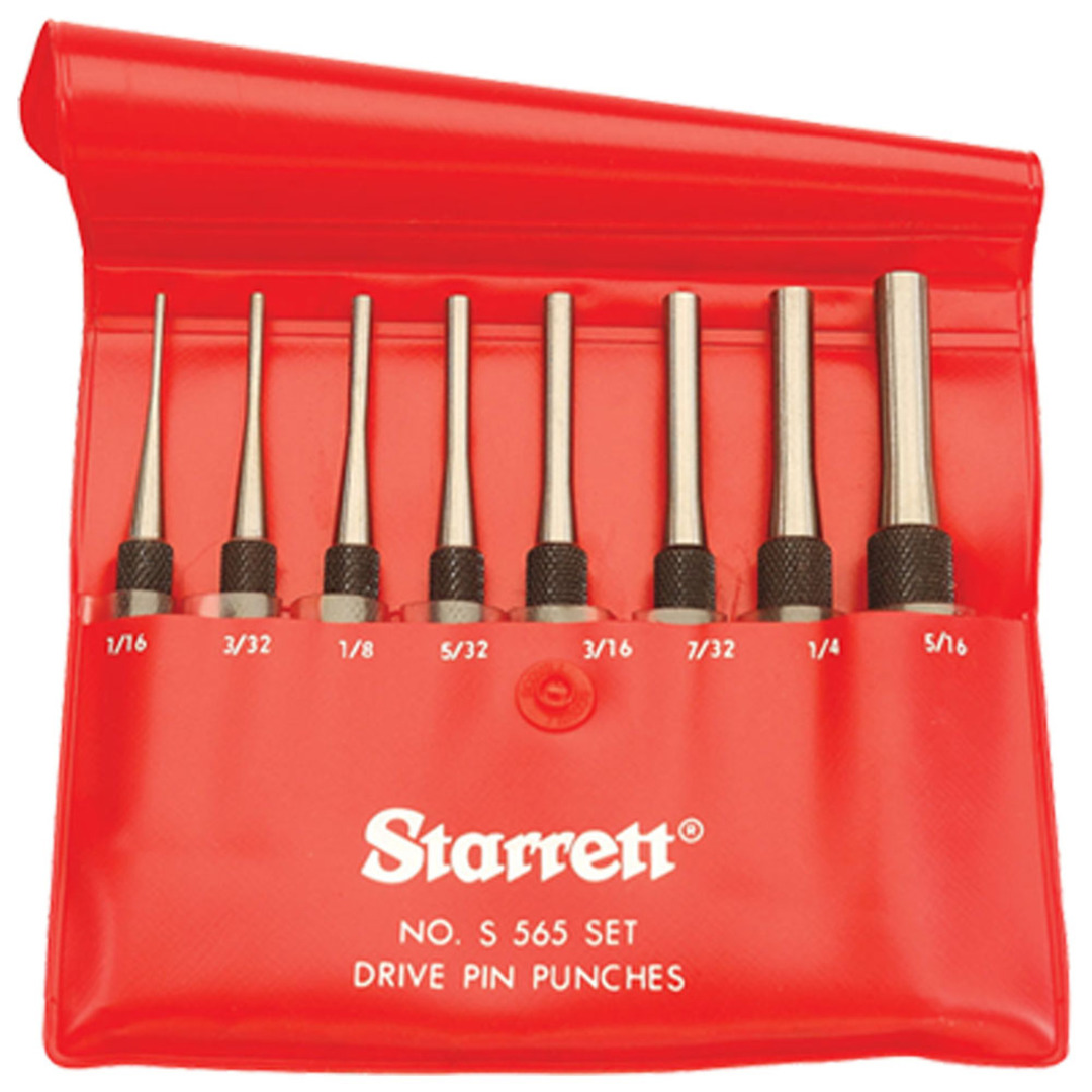 Starrett Short Pin Punch Set 8pc image 0
