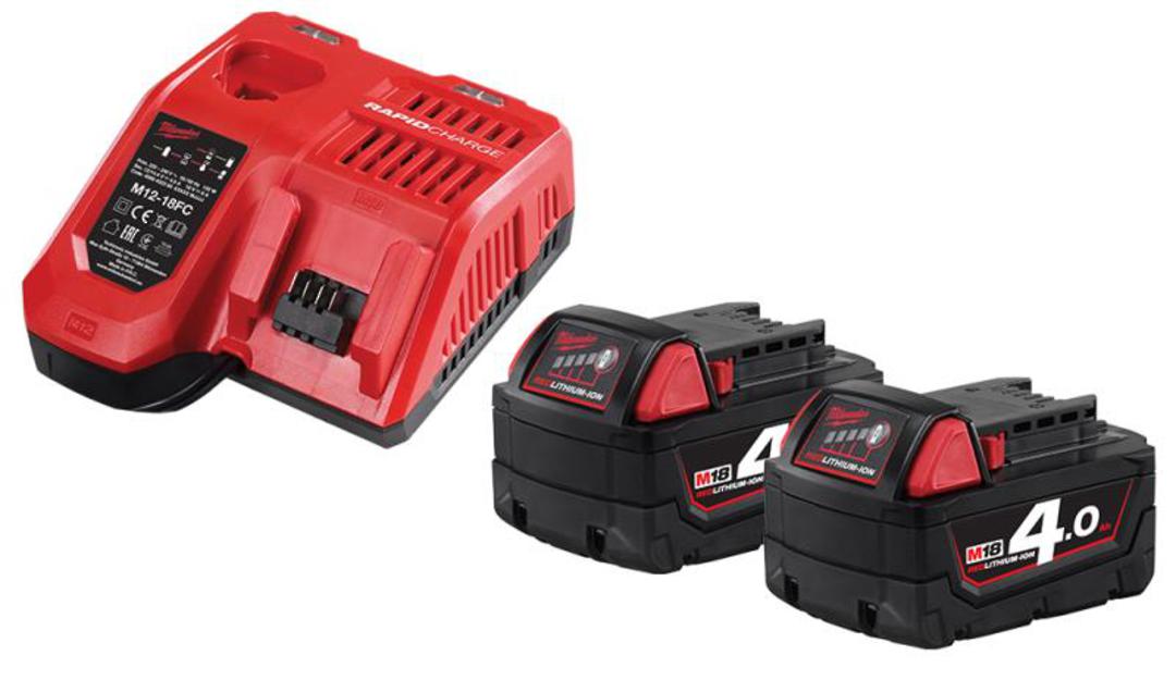MILWAUKEE M18 4.0Ah BATTERY(2) & CHARGER image 0
